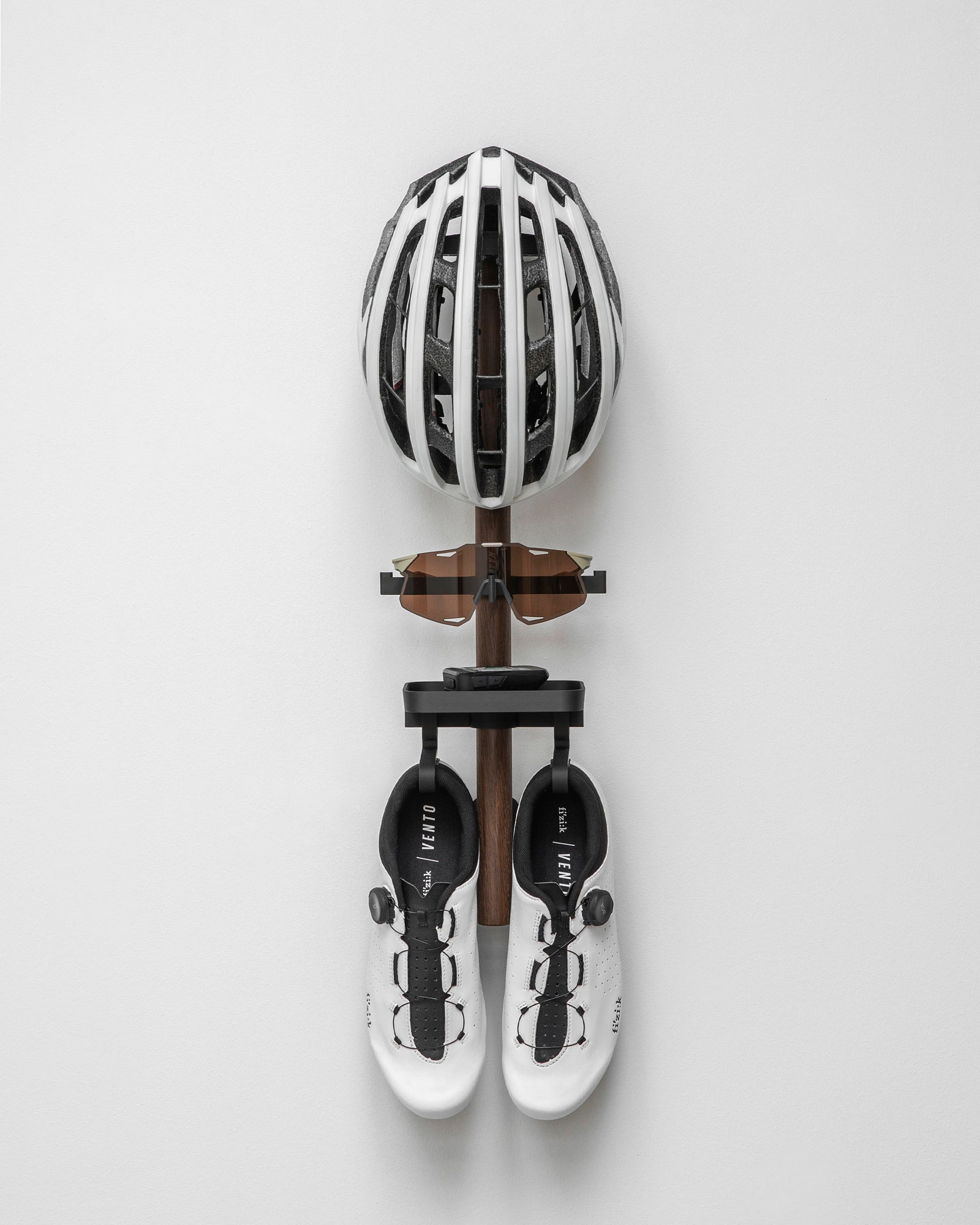 bike helmet and shoe rack Tons Rack — storage for cycling shoes, helmets and sunglasses