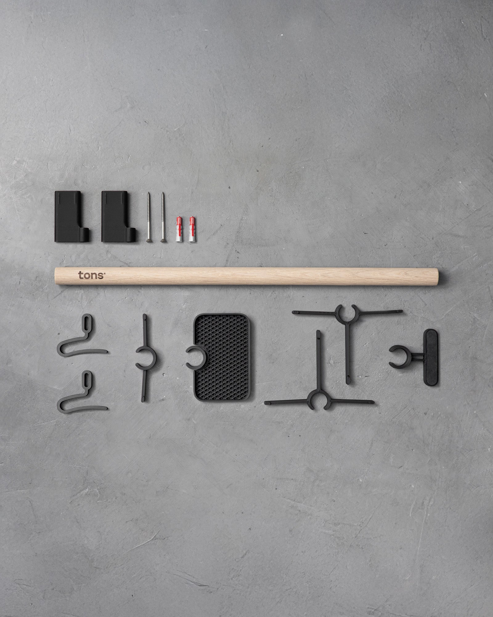 Tons Rack — storage for cycling shoes, helmets and sunglasses